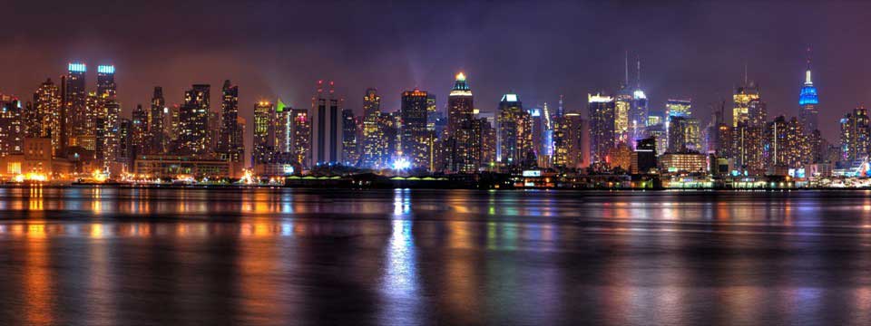 Night Panorama NYC From Jersey : HTML5 Content Slider