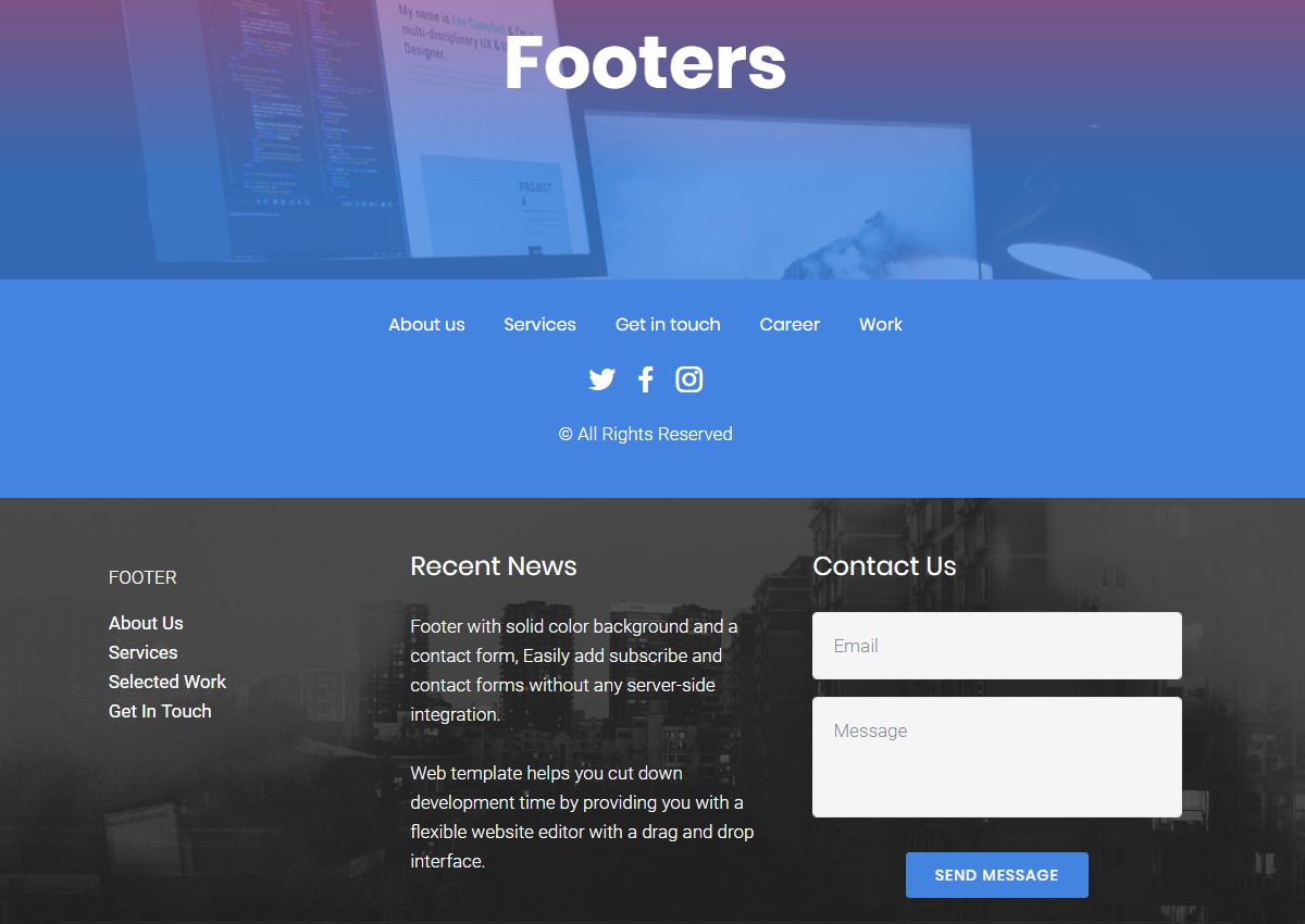 Thesis theme custom footers