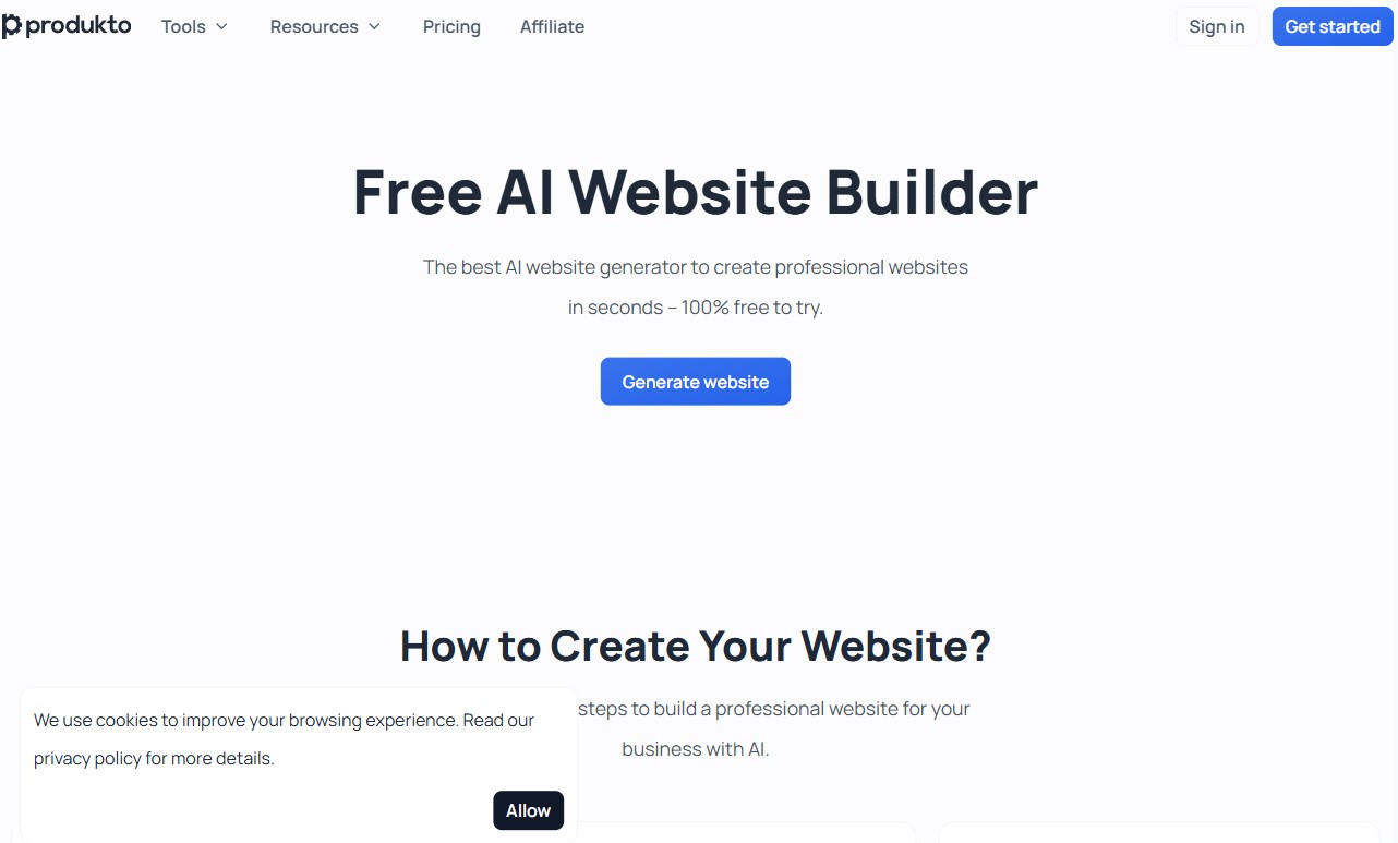 Site123 AI vs Producto