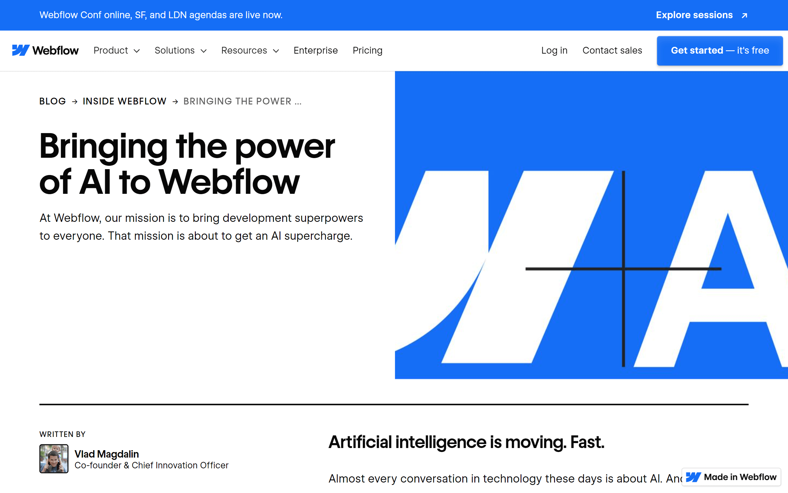 Vercel AI vs Webflow