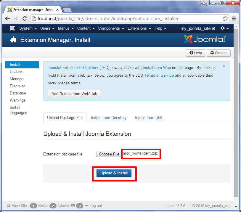 Joomla Extension Manager