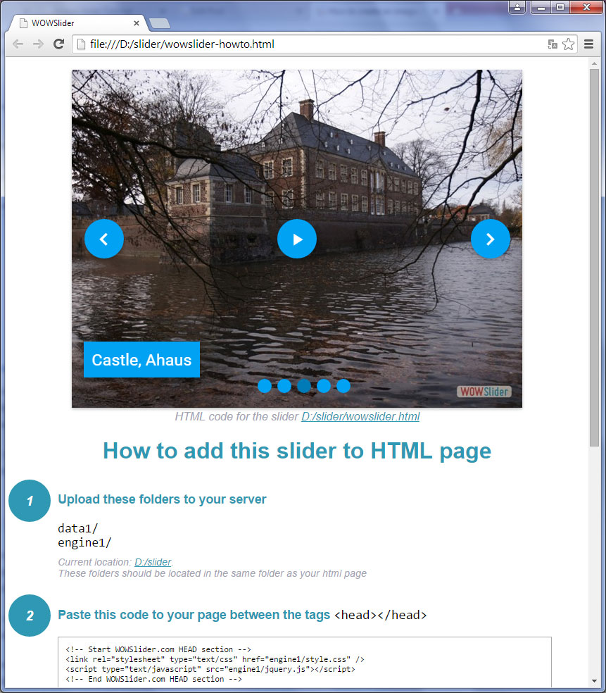 Publish to folder : Image jQuery Slider