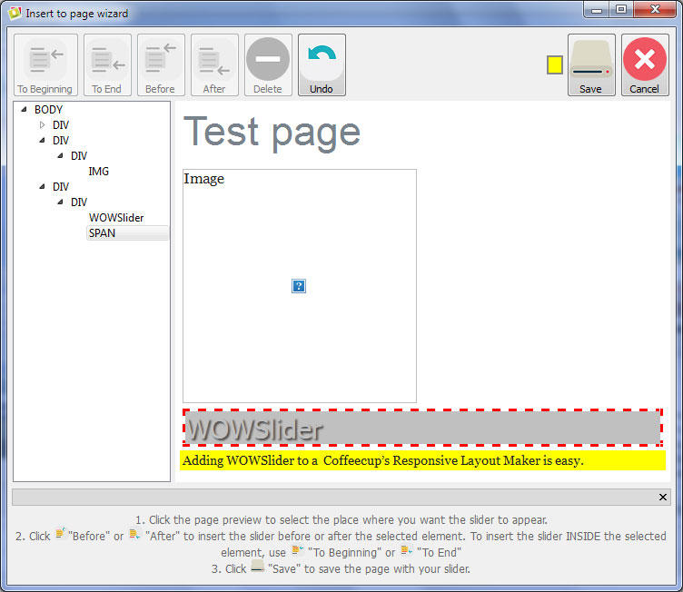 using wow slider in xara