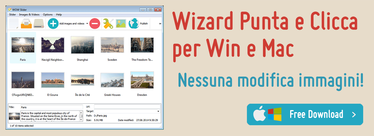 Plugin Wordpress Slideshow Immagini