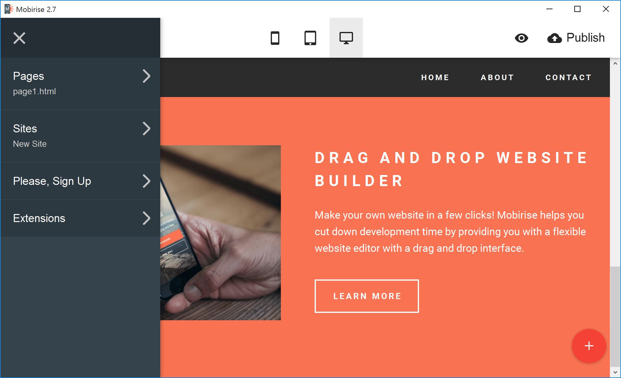 drag and drop web editor software