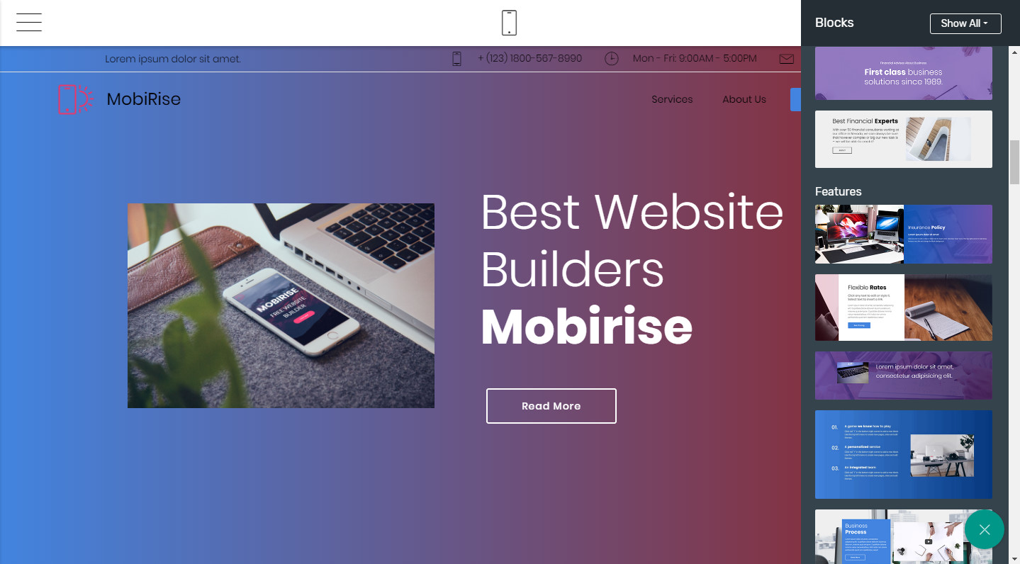 mobirise extensions