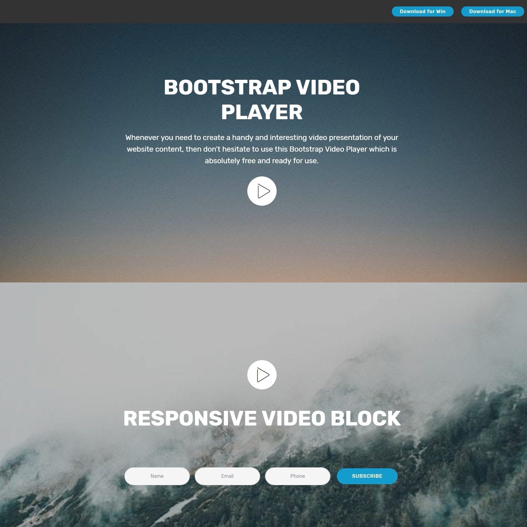 html5 video player demos