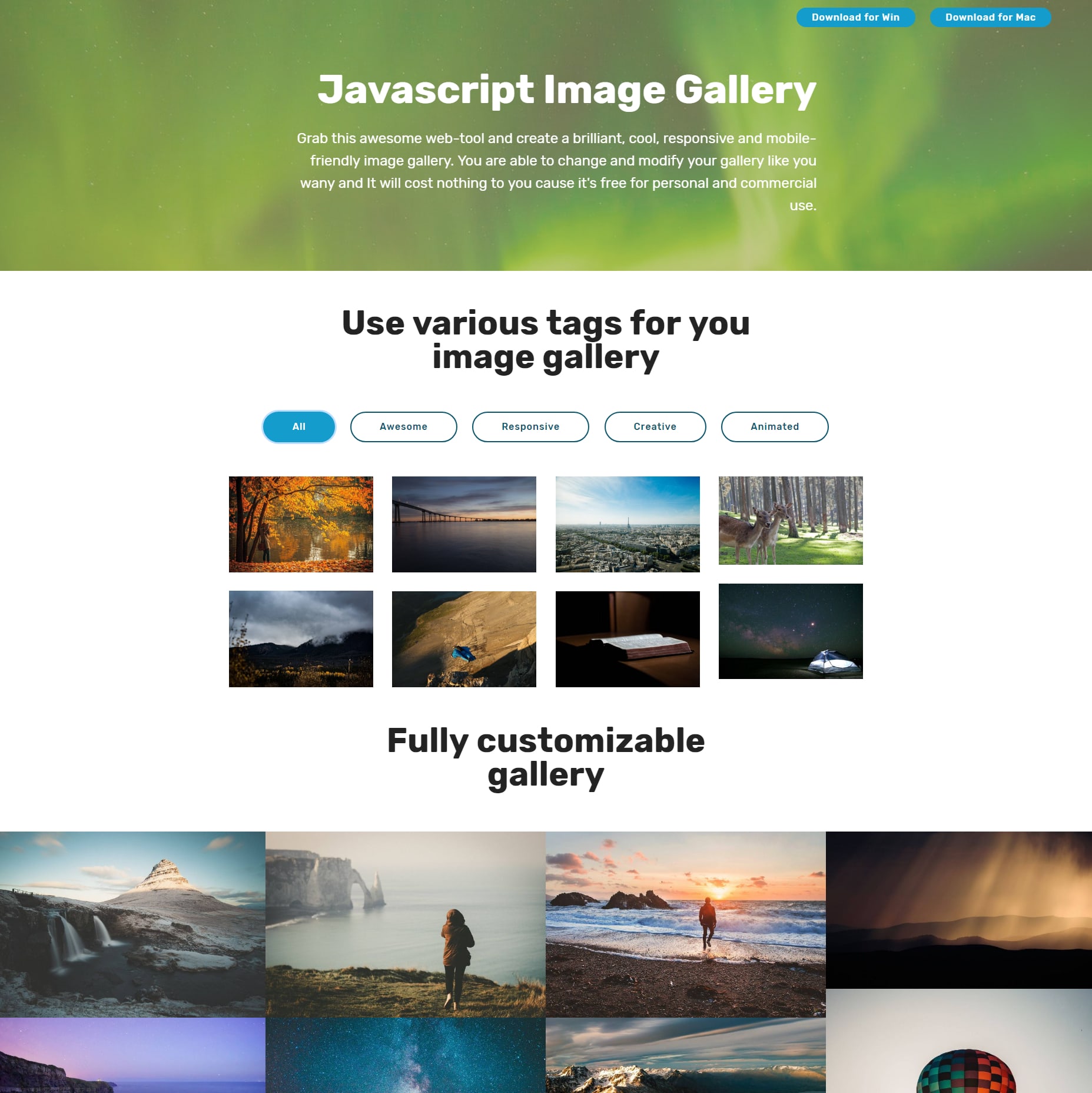 JavaScript Bootstrap Photo Gallery