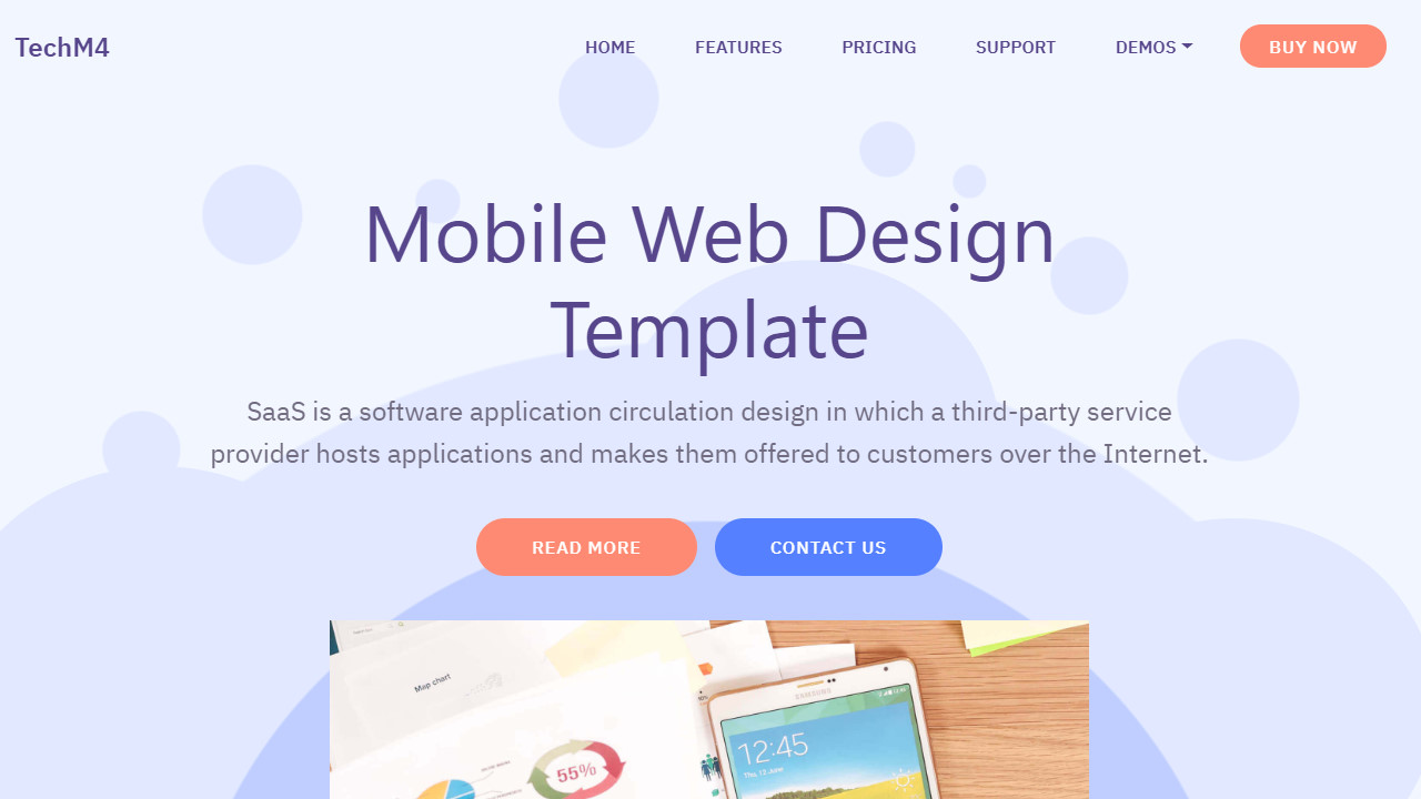 SaaS Cloud Mobile Web Design Template