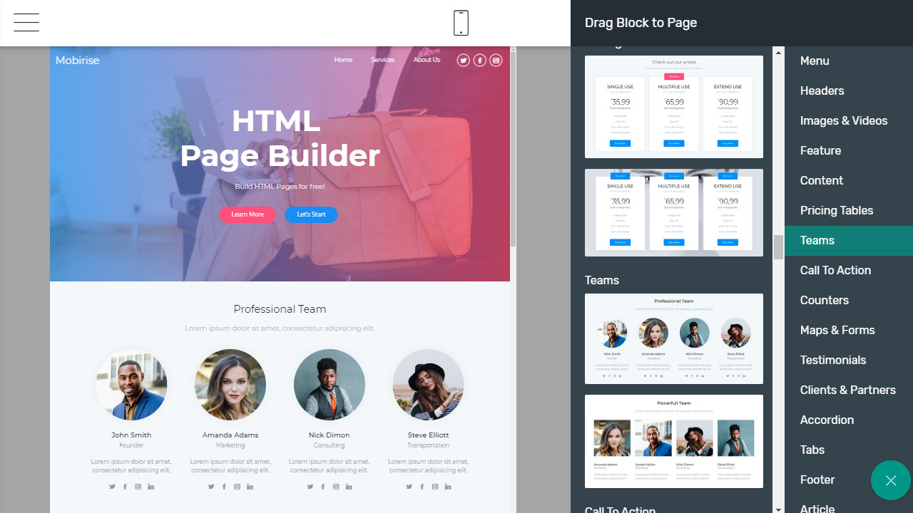 html website builder