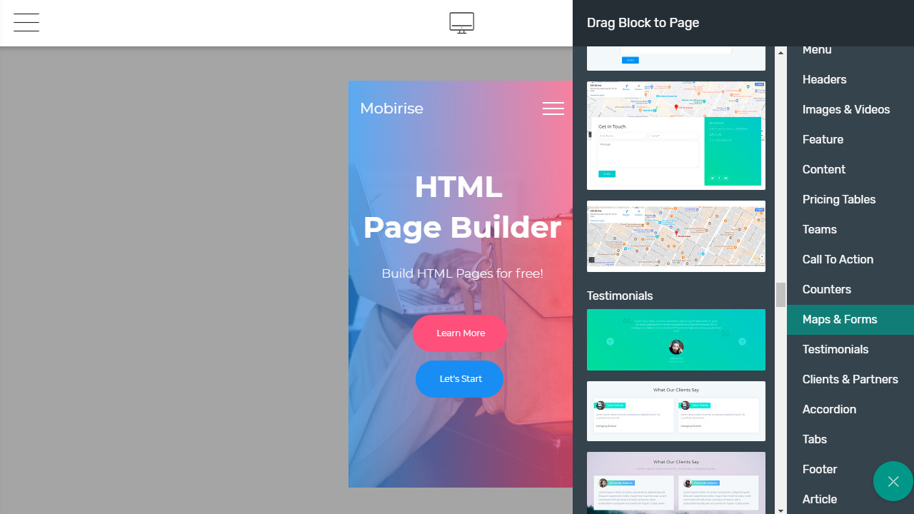 website builder app