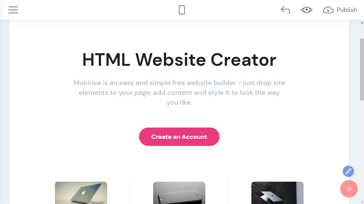 HTML website creator