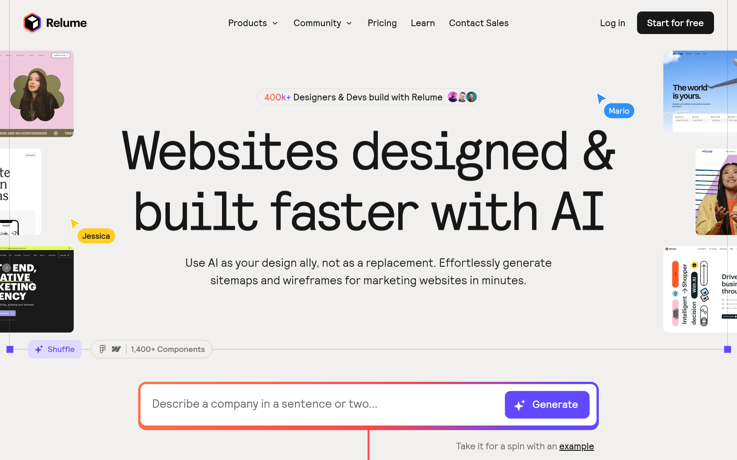RelumeAI website builder